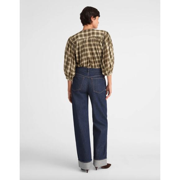 Madewell Petite Low Slung Baggy Jeans Rinse Wash Dark Blue Rigid US 27P NWT - Picture 4 of 14